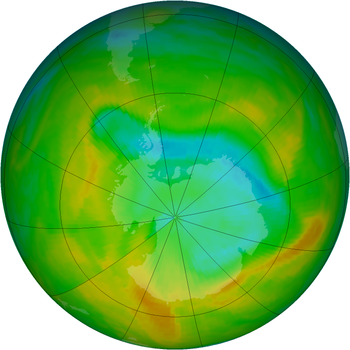 Antarctic ozone map for 15 November 1983
